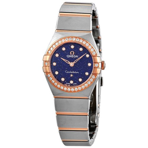 Shop Omega Constellation Quartz Diamonds Blue Dial Two Tone Steel Strap Watch for Women - 131.25.25.60.53.002 in USA