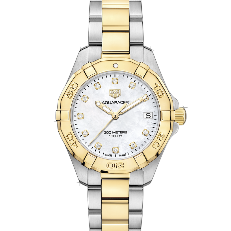 Shop Tag Heuer Aquaracer White Mother of Pearl Dial Watch for Women - WBD1322.BB0320 in USA