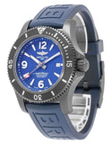 Breitling Superocean Automatic 46mm Blue Dial Blue Rubber Strap Watch for Men - M17368D71C1S1