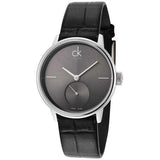 Calvin Klein Accent Black Dial Black Leather Strap Watch for Men - K2Y211C3 Buy Now By Calvin Klein