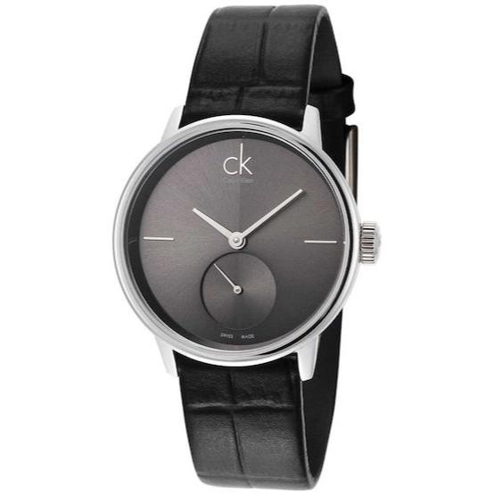 Calvin Klein Accent Black Dial Black Leather Strap Watch for Men - K2Y211C3 Buy Now By Calvin Klein