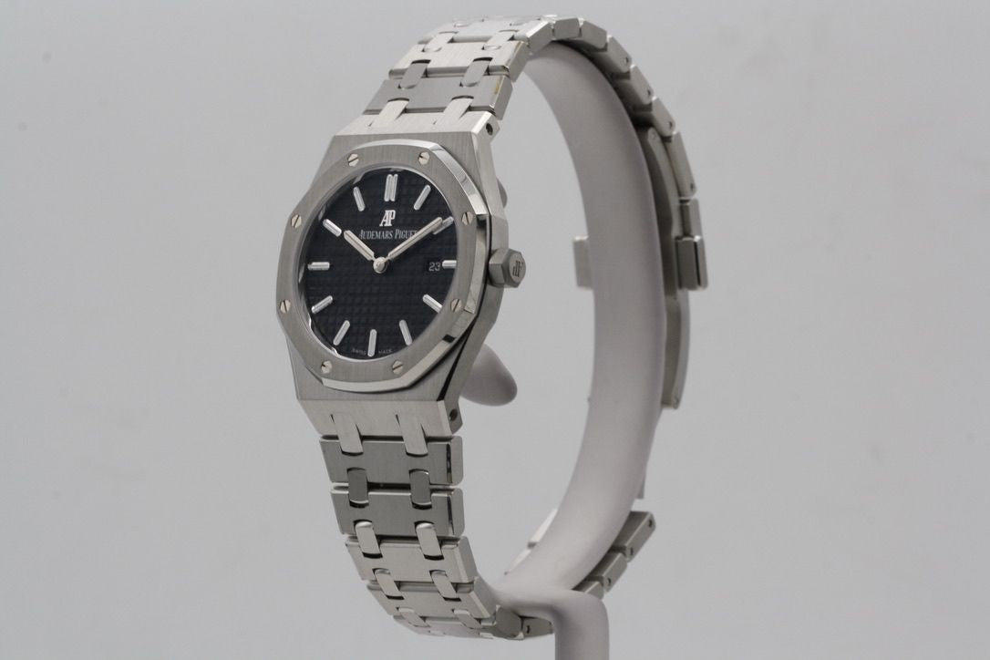 Audemars Piguet Royal Oak Quartz Black Dial Silver Steel Strap Watch for Women - 67650ST.OO.1261ST.01