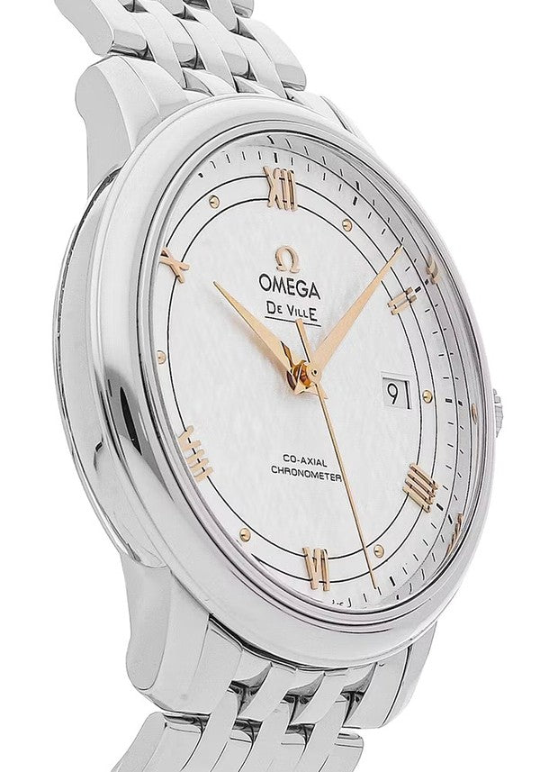 Shop Omega De Ville Prestige Co Axial Silver Dial Silver Steel Strap Watch for Men - 424.10.40.20.02.004 in USA
