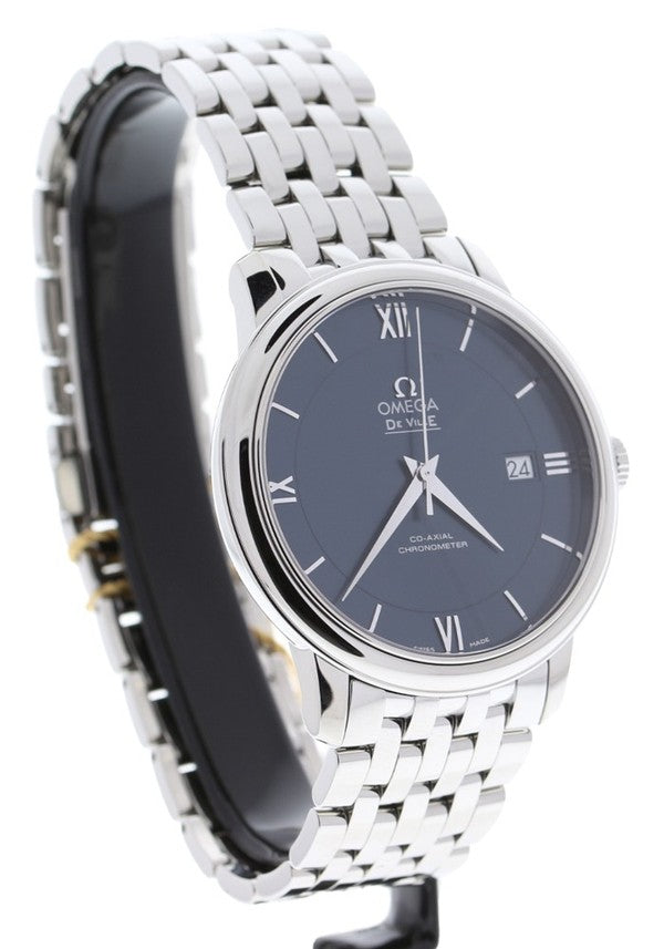Shop Omega De Ville Prestige Co-Axial Orbis Blue Dial Silver Steel Strap Watch for Men - 424.10.40.20.03.001 in USA