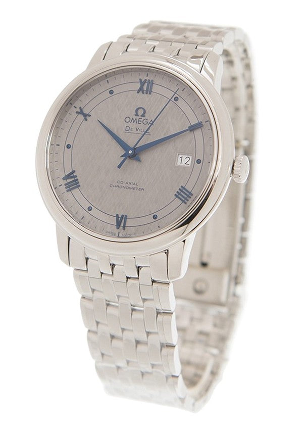Omega De Ville Prestige Co-Axial Grey Dial Silver Steel Strap Watch for Men - 424.10.40.20.06.002 Buy Now By Omega