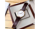Shop Calvin Klein City Silver Dial Brown Leather Strap Watch For Men - K2G21629 in USA