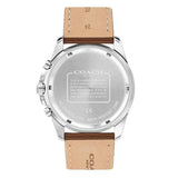 Coach Kent Chronograph Blue Dial Brown Leather Strap Watch for Men - 14602560