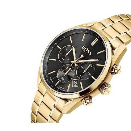 Hugo Boss Champion Black Dial Gold Steel Strap Watch for Men - 1513848 Buy Now By Hugo Boss