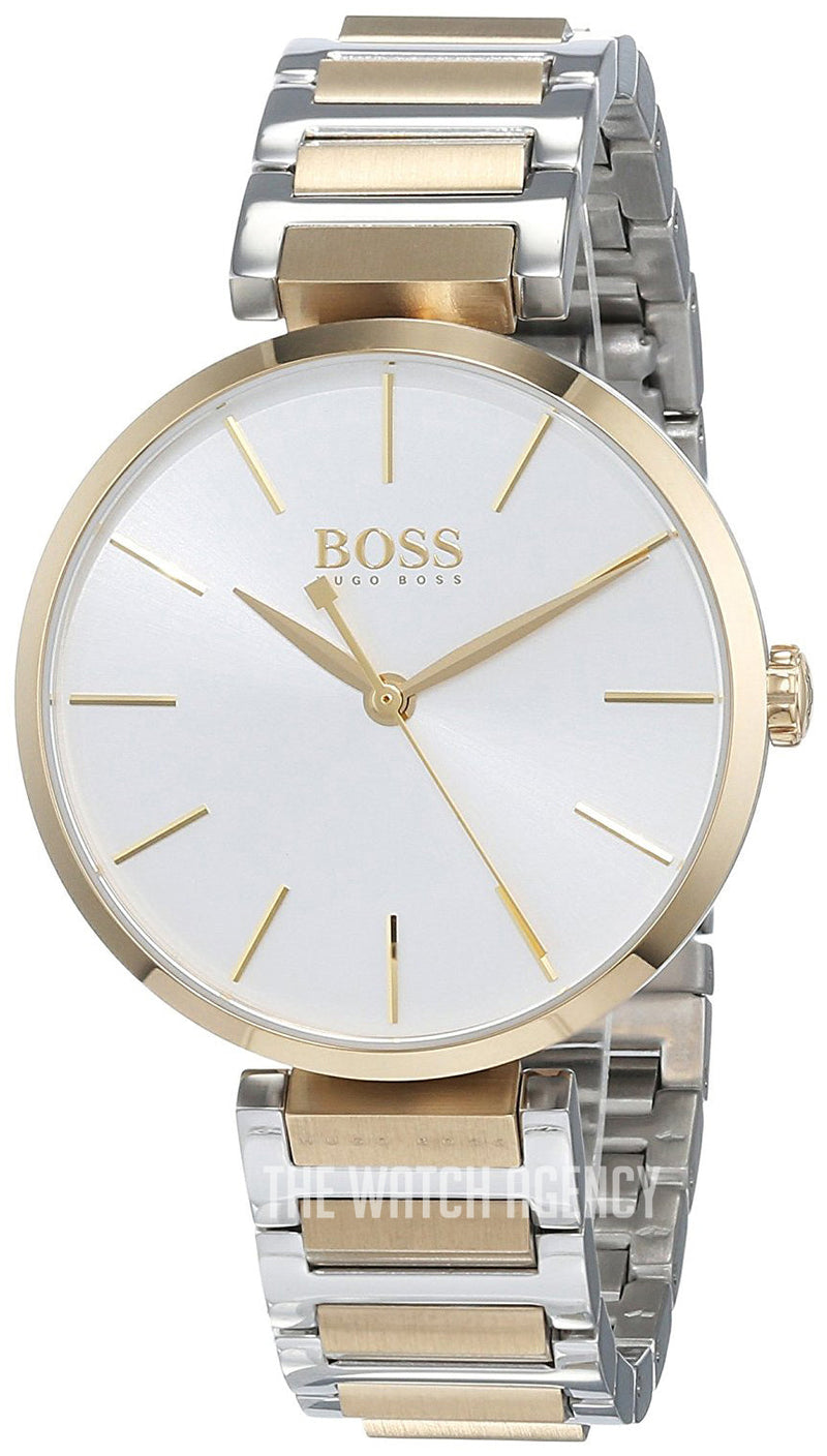 Shop Hugo Boss Allusion Quartz Silver Dial Two Tone Steel Strap Watch For Women - 1502417 in USA