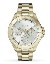 Hugo Boss Premiere White Dial Gold Steel Strap Watch for Women - 1502445 Buy Now By Hugo Boss
