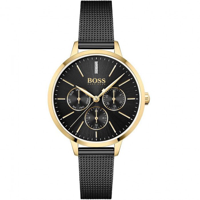 Hugo Boss Symphony Black Dial Black Mesh Bracelet Watch for Women - 1502601 Buy Now By Hugo Boss