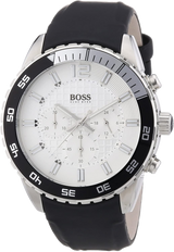 Hugo Boss Rafale Chronograh Quartz White Dial Black Leather Strap Watch For Men - HB1513403 Buy Now By Hugo Boss