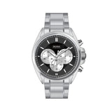 Hugo Boss Driver Chronograph Black Dial Silver Steel Strap Watch for Men - 1512883
