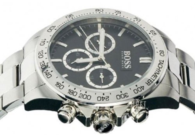 Hugo Boss Ikon Black Dial Silver Steel Strap Watch for Men - 1512965