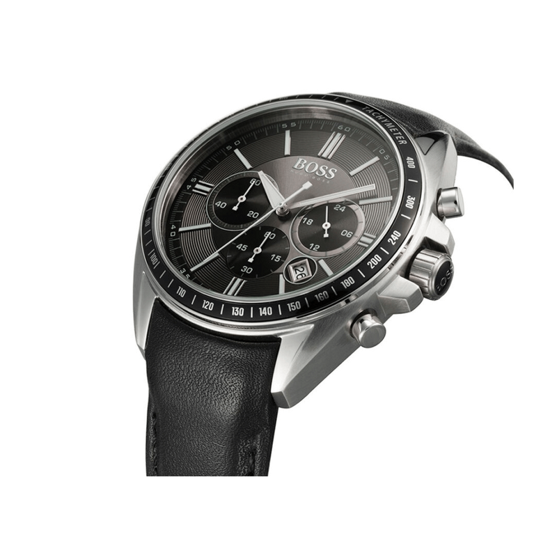Hugo Boss Contemporary Sport Driver Black Dial Black Leather Strap Watch for Men - 1513085 Buy Now By Hugo Boss