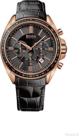 Hugo Boss Driver Black Dial Black Leather Strap Watch for Men - 1513092 Buy Now By Hugo Boss