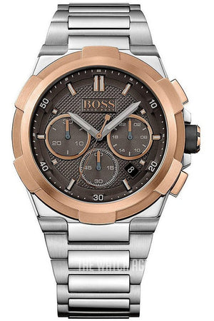 Hugo Boss Supernova Chronograph Grey Dial Silver Steel Strap Watch for Men - 1513362