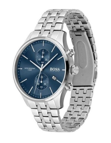 Hugo Boss Jet Blue Dial Silver Steel Strap Watch for Men - 1513384 Buy Now By Hugo Boss