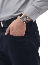 Hugo Boss Ambassador Grey Dial Brown Leather Strap Watch for Men - 1513387 Buy Now By Hugo Boss