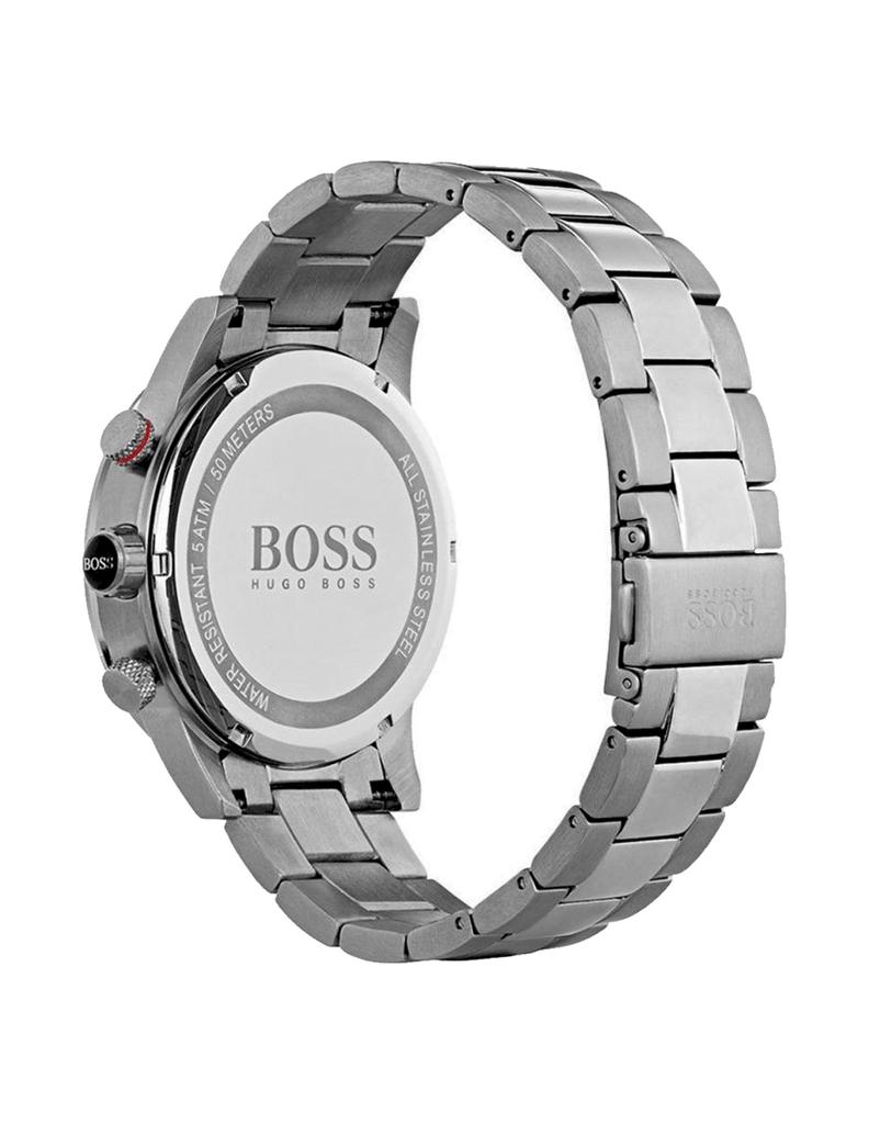 Shop Hugo Boss Rafale Chronograph Black Dial Silver Steel Strap Watch for Men - 1513509 in USA