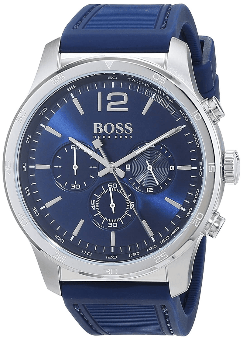 Hugo Boss Professional Chronograph Blue Dial Blue Silicone Strap Watch for Men - 1513526 Buy Now By Hugo Boss