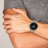 Hugo Boss Companion Chronograph Black Dial Rose Gold Mesh Strap Watch For Men - 1513548