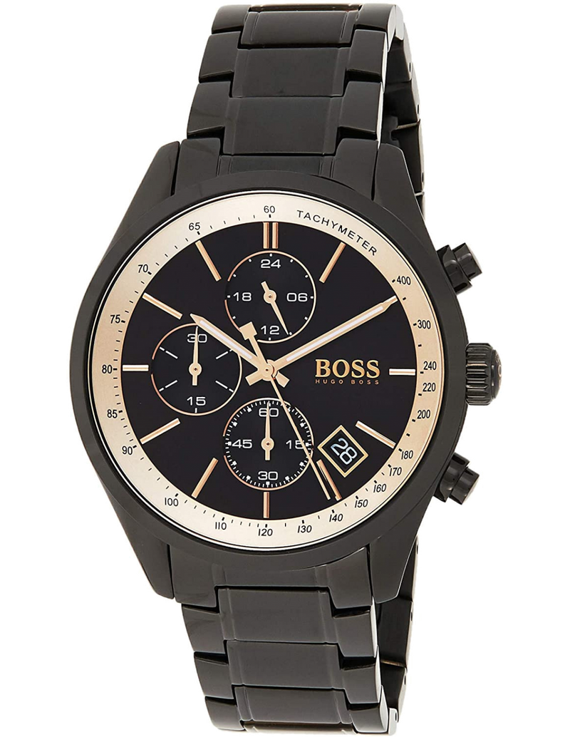 Hugo Boss Grand Prix Black Dial Black Steel Strap Watch for Men - 1513578 Buy Now By Hugo Boss