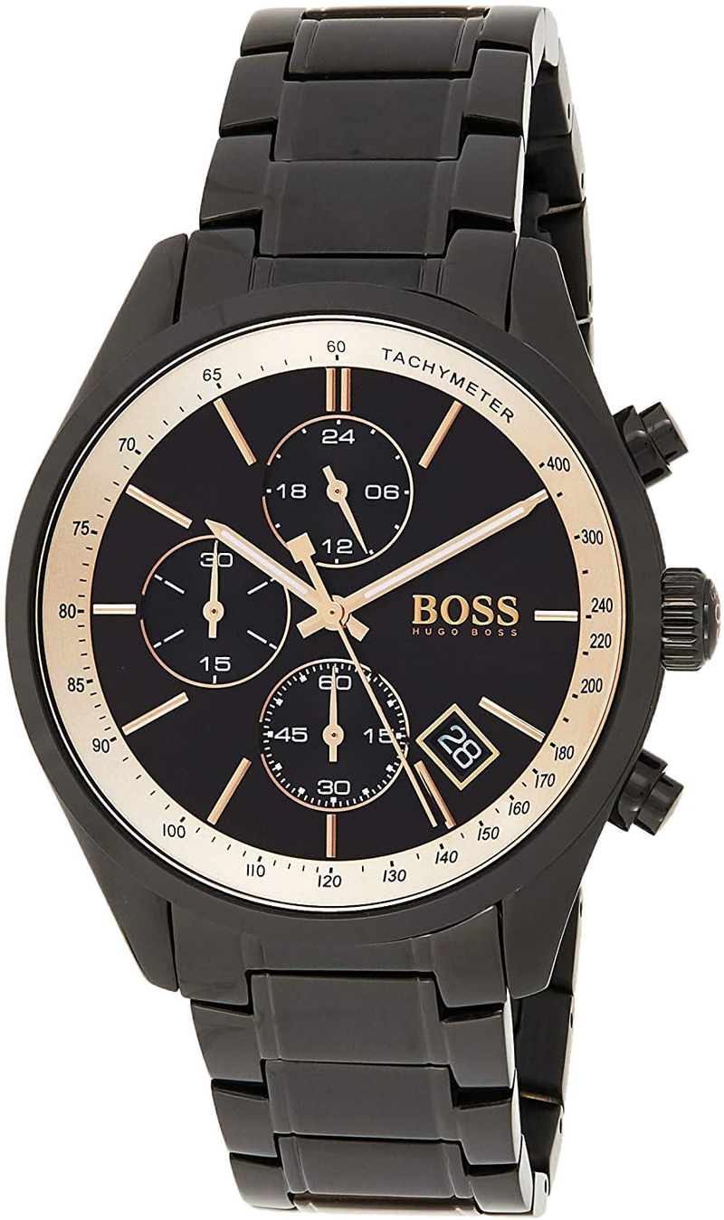 Hugo Boss Grand Prix Black Dial Black Steel Strap Watch for Men - 1513578 Buy Now By Hugo Boss