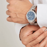 Hugo Boss Talent Chronograph Blue Dial Silver Steel Strap Watch for Men - 1513582