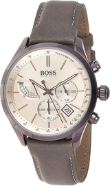 Hugo Boss Grand Prix White Dial Grey Leather Strap Watch for Men - 1513633 Buy Now By Hugo Boss