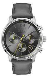 Hugo Boss Attitude Grey Dial Grey Leather Strap Watch for Men - 1513658 Buy Now By Hugo Boss