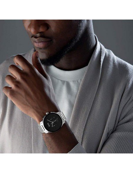 Hugo Boss Peak Black Dial Silver Steel Strap Watch for Men - 1513762 Buy Now By Hugo Boss