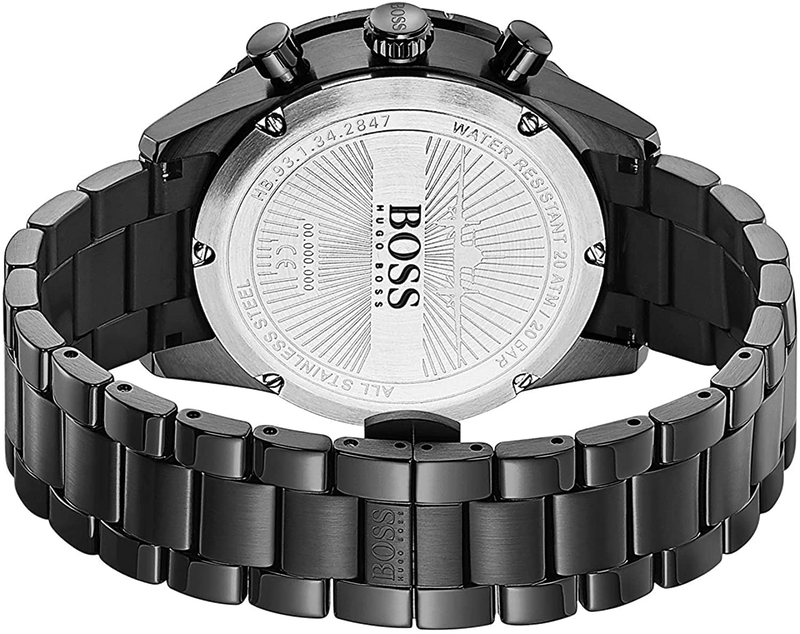 Shop Hugo Boss Aero Black Dial Black Steel Strap Watch for Men - 1513771 in USA