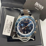 Hugo Boss Santiago Chronograph Blue Dial Two Tone Steel Strap Watch for Men - 1513937