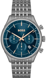 Hugo Boss Gregor Chronograph Blue Dial Grey Steel Strap Watch For Men - 1514083 Buy Now By Hugo Boss