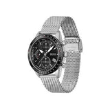Hugo Boss Pilot Edition Chronograph Black Dial Silver Mesh Bracelet Watch for Men - 1513886