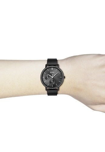 Hugo Boss Infinity Black Dial Black Mesh Bracelet Watch for Women -1502521 Buy Now By Hugo Boss