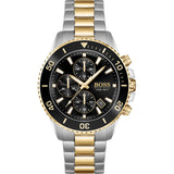 Hugo Boss Admiral Black Dial Two Tone Steel Strap Watch for Men - 1513908 Buy Now By Hugo Boss
