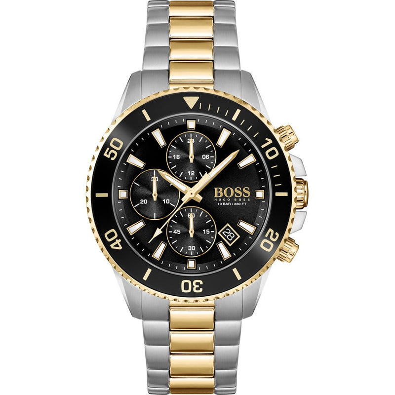 Hugo Boss Admiral Black Dial Two Tone Steel Strap Watch for Men - 1513908 Buy Now By Hugo Boss