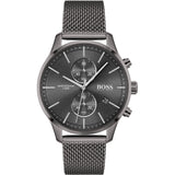 Hugo Boss Associate Chronograph Black Dial Black Mesh Bracelet Watch for Men - 1513769