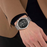 Hugo Boss View Chronograph Black Dial Silver Steel Strap Watch For Men - 1514008 Buy Now By Hugo Boss