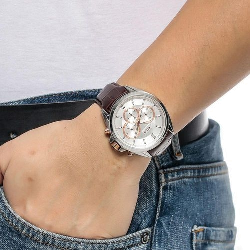 Hugo Boss Driver Chronograph Silver Dial Brown Leather Strap Watch For Men - 1512881 Buy Now By Hugo Boss