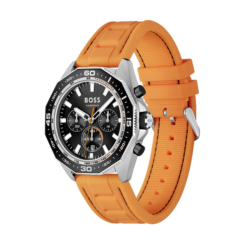 Hugo Boss Energy Chronograph Quartz Black Dial Orange Rubber Strap Watch For Men - 1513970 Buy Now By Hugo Boss