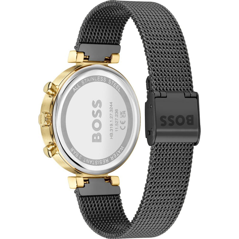 Hugo Boss Flawless Black Dial Black Mesh Bracelet Watch for Women - 1502627 Buy Now By Hugo Boss