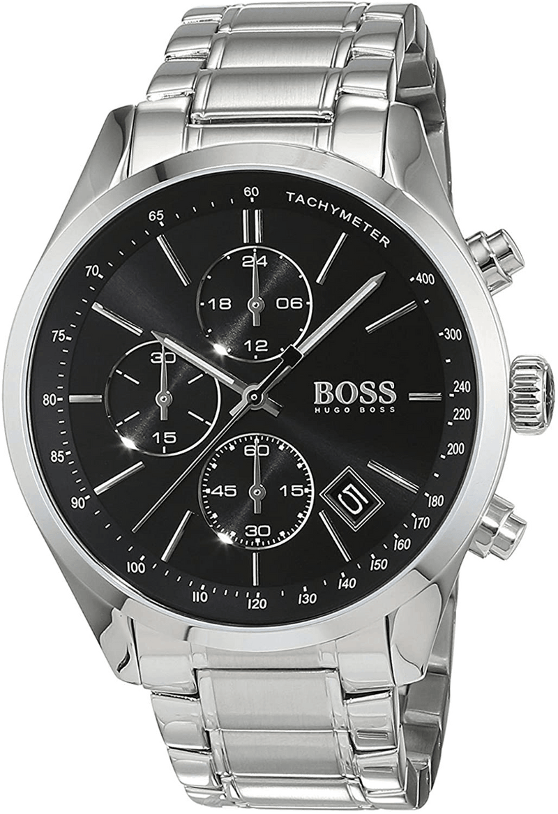 Hugo Boss Grand Prix Black Dial Silver Steel Strap Watch for Men - 1513477 Buy Now By Hugo Boss