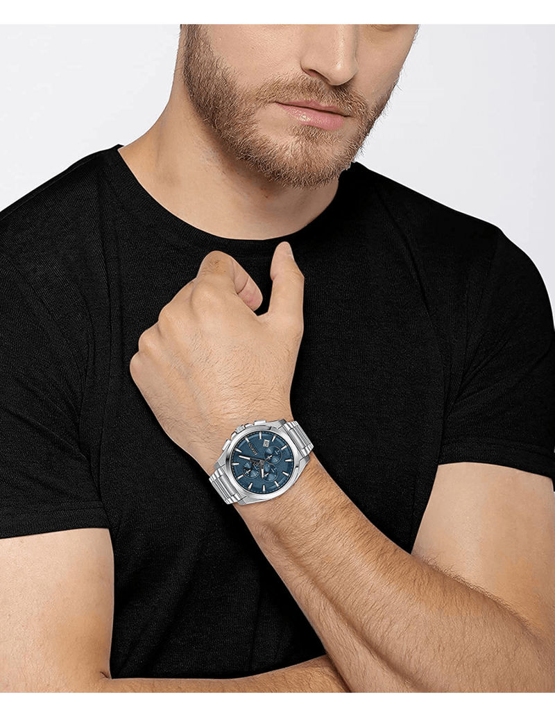 Hugo Boss Grandmaster Blue Dial Silver Steel Strap Watch for Men - 1513884 Buy Now By Hugo Boss