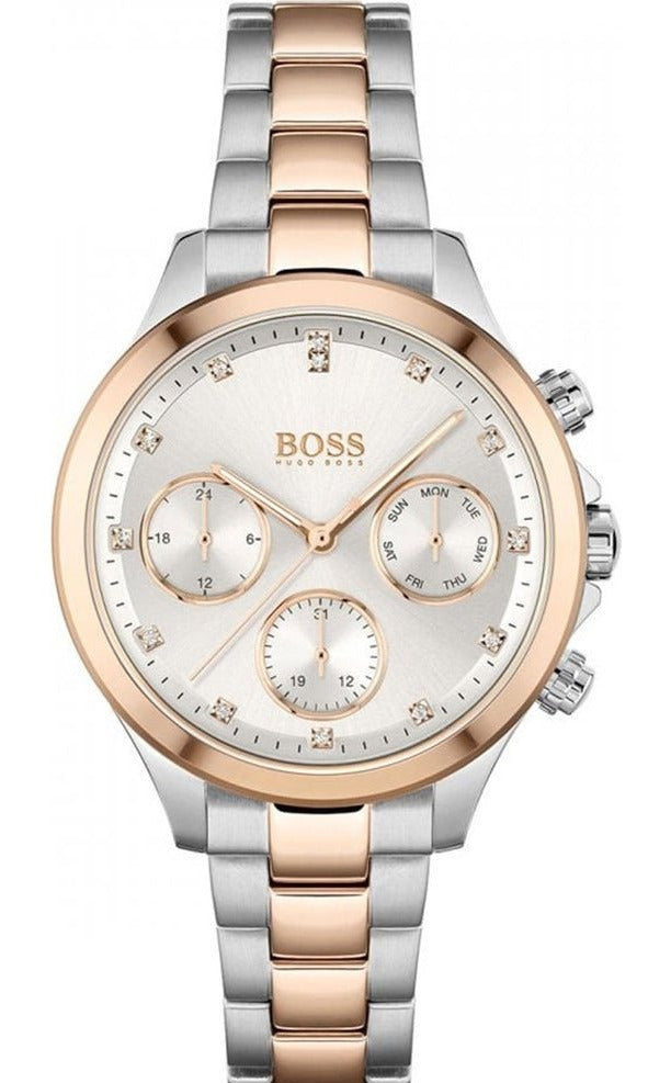 Shop Hugo Boss Hera White Dial Two Tone Steel Strap Watch for Women - 1502564 in USA