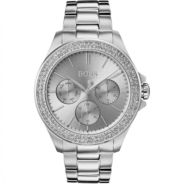 Shop Hugo Boss Premiere Silver Dial Silver Steel Strap Watch for Women - 1502442 in USA