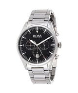 Shop Hugo Boss Pioneer Black Dial Silver Steel Strap Watch for Men - 1513712 in USA