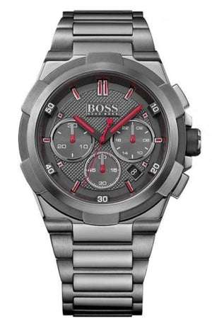 Hugo Boss Supernova Chronograph Grey Dial Grey Steel Strap Watch for Men - 1513361